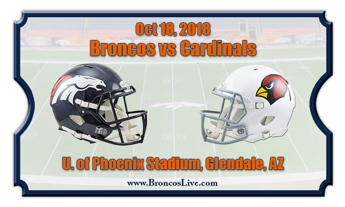 Denver Broncos vs Arizona Cardinals Football Tickets | Oct 18, 2018